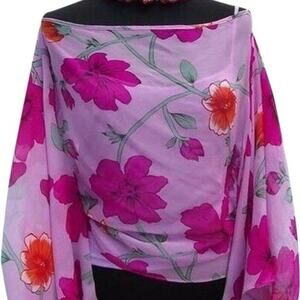 Cache Silk Floral and Stretch Cami Tunic Kimono Sleeve 2 pc Bundle Top $138 NWT